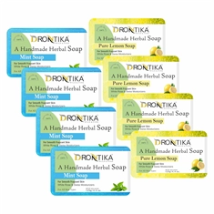 Handmade Fresh Mint & Lemon Soap (Pack of 8)